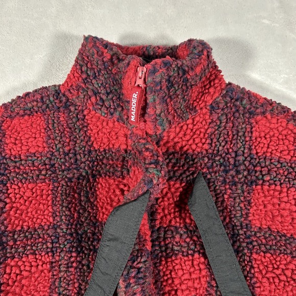 New Damson Madder Ingrid Borg Jacket Women 10 Red Check Ribbon Quilt Preppy Coat - Picture 10 of 16